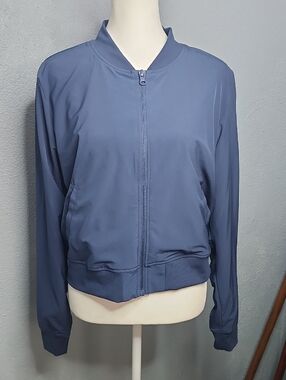Sincerely Jules Dusty Blue Lightweight Bomber Jacket